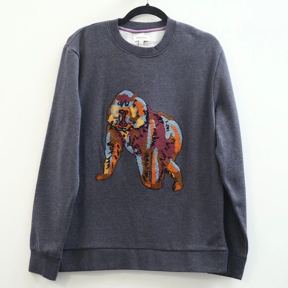 BONOBOS Critter Supersoft Fleece Crew Sweater Embroidered Long Sleeve XL 283636 - Picture 6 of 11